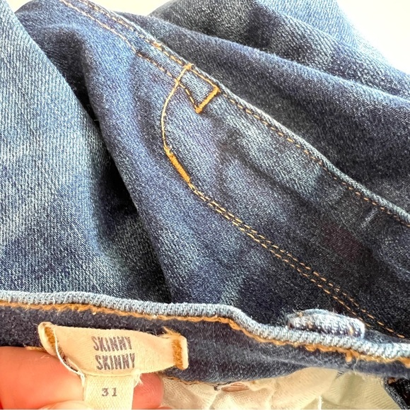 Madewell Jeans Women's Skinny Skinny Stretch Mid Rise Distressed Blue Denim 31 - Picture 12 of 13